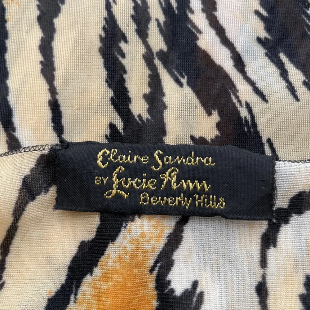 Vintage CLAIRE SANDRA BY LUCIE ANN BEVERLY HILLS Tiger Print Nightgown Sz Small